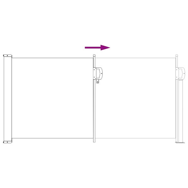 Grote foto vidaxl uittrekbaar zijscherm zand 500 x 100 cm polyester tuin en terras overige tuin en terras
