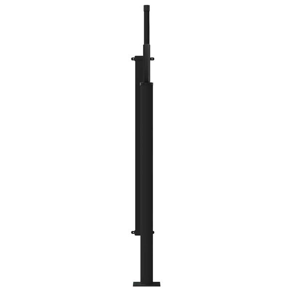 Grote foto vidaxl uittrekbaar zijscherm grijs 500 x 100 cm polyester tuin en terras overige tuin en terras