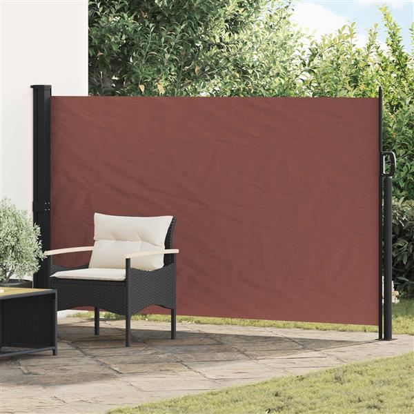 Grote foto vidaxl uittrekbaar zijscherm bruin 300 x 170 cm polyester tuin en terras overige tuin en terras