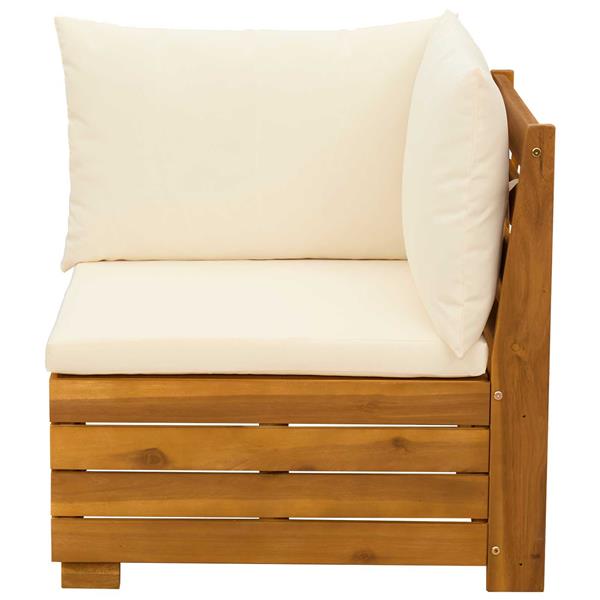 Grote foto vidaxl tuinbank hoek massief acaciahout bruin tuin en terras tuinmeubelen