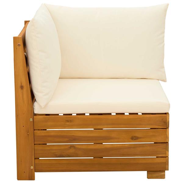 Grote foto vidaxl tuinbank hoek massief acaciahout bruin tuin en terras tuinmeubelen