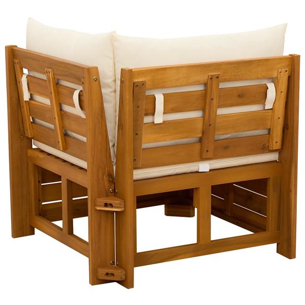 Grote foto vidaxl tuinbank hoek massief acaciahout bruin tuin en terras tuinmeubelen