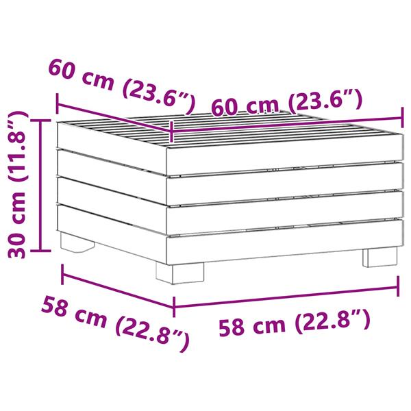 Grote foto vidaxl tuin bijzettafel massief acaciahout bruin 60 x 60 x 30 cm tuin en terras tuinmeubelen
