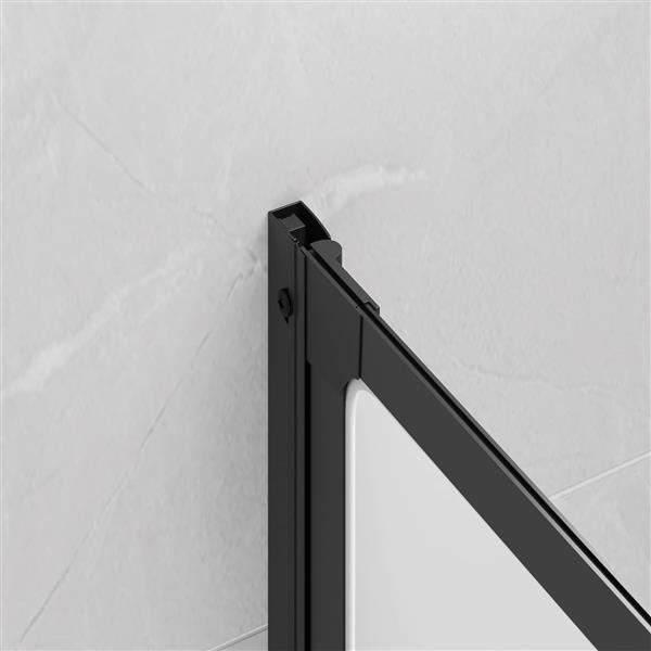 Grote foto vidaxl opvouwbare douchescherm zwart en volle frost 132 x 2 x 140 cm doe het zelf en verbouw sanitair