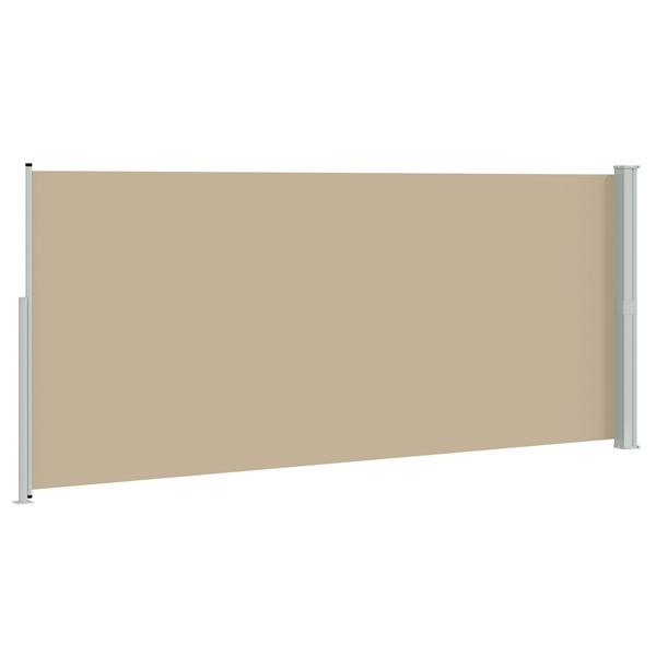 Grote foto vidaxl uittrekbaar zijscherm beige 600 x 180 cm polyester tuin en terras overige tuin en terras