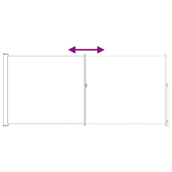 Grote foto vidaxl uittrekbaar zijscherm beige 600 x 180 cm polyester tuin en terras overige tuin en terras