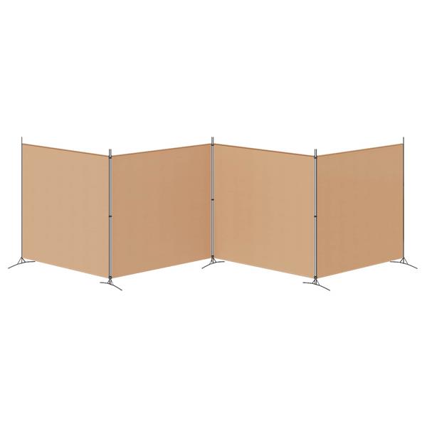Grote foto vidaxl 4 panelen roomdivider beige 698 x 180 cm stof huis en inrichting overige huis en inrichting