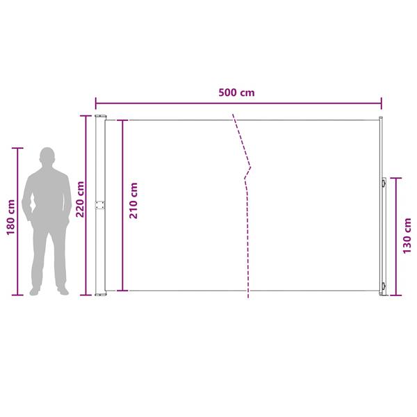 Grote foto vidaxl uittrekbaar zijscherm 100 polyester ijzer staal tuin en terras overige tuin en terras