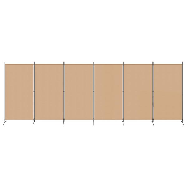 Grote foto vidaxl 6 panelen kamerscherm beige 520 x 180 cm stof huis en inrichting overige huis en inrichting
