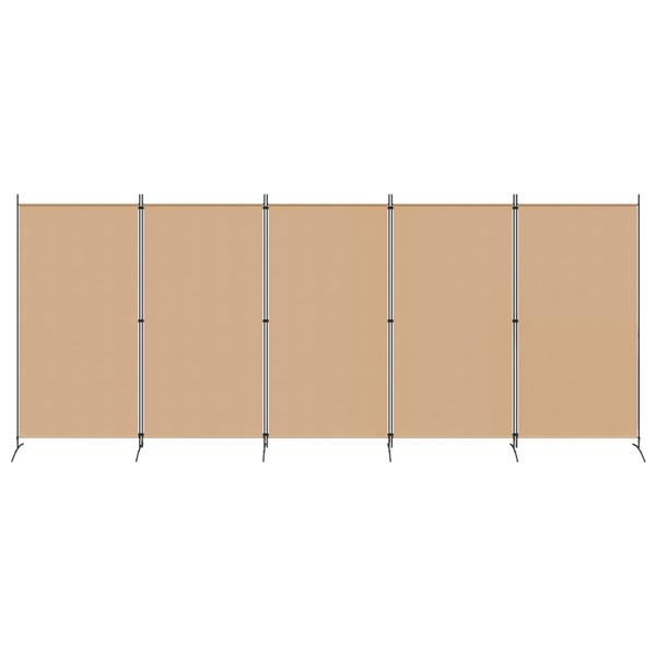 Grote foto vidaxl 5 panel room divider beige 433 x 180 cm stof huis en inrichting overige huis en inrichting