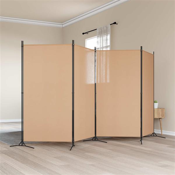 Grote foto vidaxl 4 panelen roomdivider beige 346 x 180 cm stof huis en inrichting overige huis en inrichting