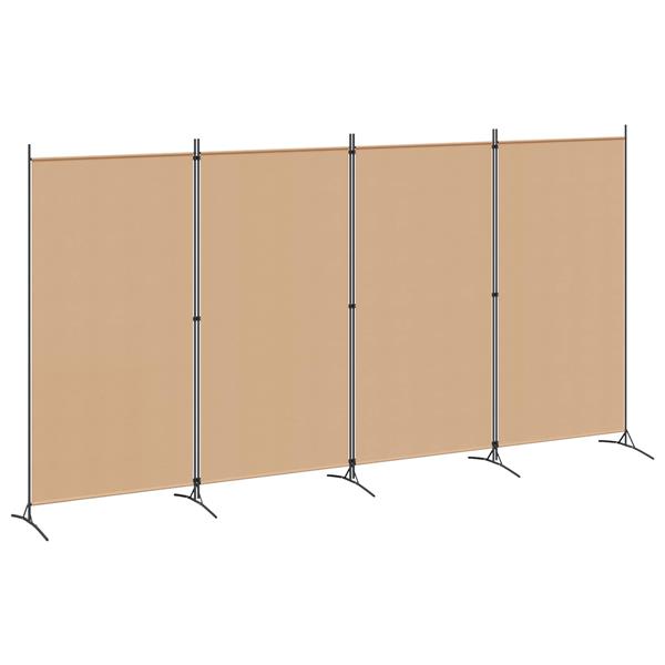 Grote foto vidaxl 4 panelen roomdivider beige 346 x 180 cm stof huis en inrichting overige huis en inrichting