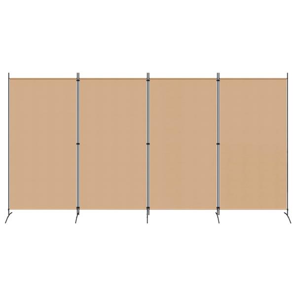 Grote foto vidaxl 4 panelen roomdivider beige 346 x 180 cm stof huis en inrichting overige huis en inrichting