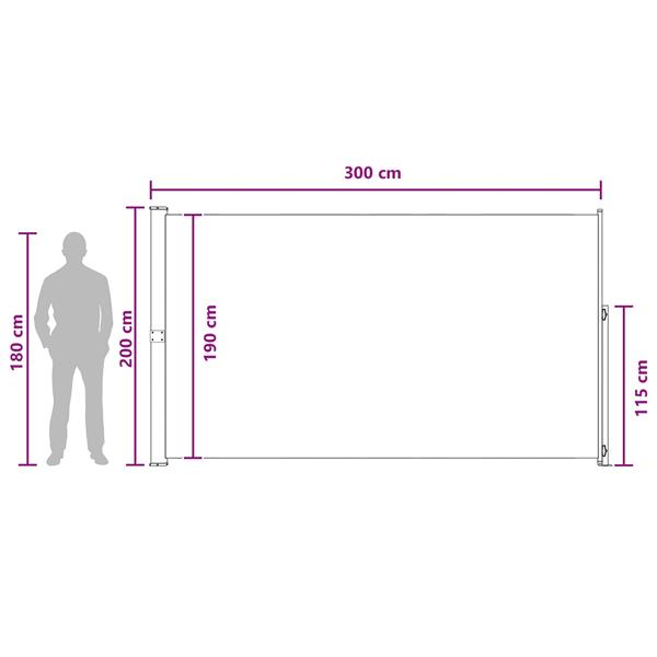 Grote foto vidaxl uittrekbaar zijscherm 100 polyester ijzer staal tuin en terras overige tuin en terras