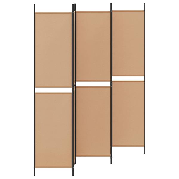 Grote foto vidaxl 5 panel room divider beige 250 x 220 cm stof huis en inrichting overige huis en inrichting