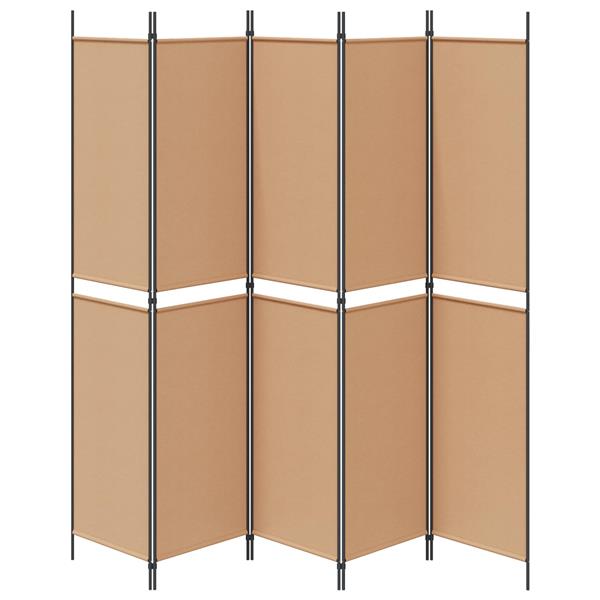 Grote foto vidaxl 5 panel room divider beige 250 x 220 cm stof huis en inrichting overige huis en inrichting