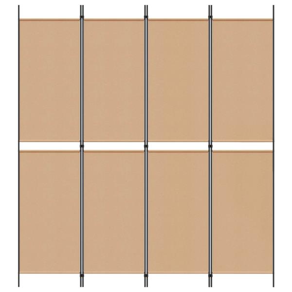 Grote foto vidaxl 4 panelen roomdivider beige 200 x 220 cm stof huis en inrichting overige huis en inrichting