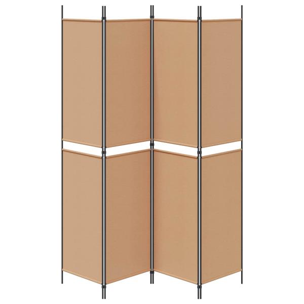 Grote foto vidaxl 4 panelen roomdivider beige 200 x 220 cm stof huis en inrichting overige huis en inrichting