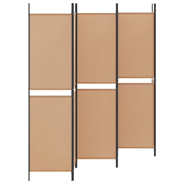 Grote foto vidaxl 6 panelen kamerscherm beige 300 x 200 cm stof huis en inrichting overige huis en inrichting