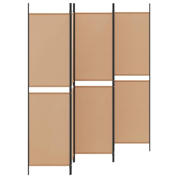 Grote foto vidaxl 5 panelen kamerscherm beige 250 x 200 cm stof huis en inrichting overige huis en inrichting