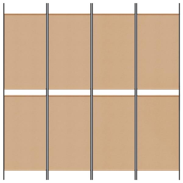Grote foto vidaxl 4 panelen kamerscherm beige 200 x 200 cm stof huis en inrichting overige huis en inrichting
