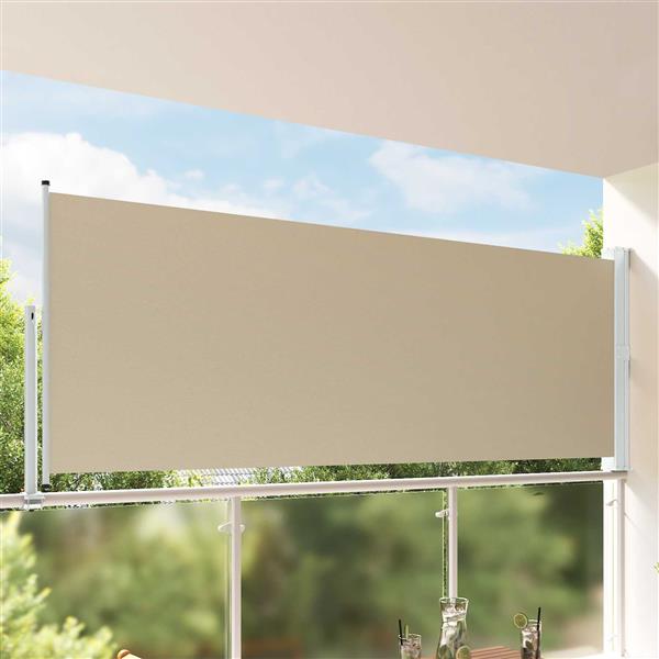 Grote foto vidaxl zijkant luifel 100 polyester ijzer staal tuin en terras overige tuin en terras