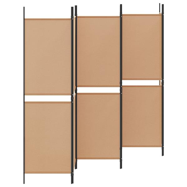 Grote foto vidaxl 6 panelen kamerscherm beige 300 x 180 cm stof huis en inrichting overige huis en inrichting