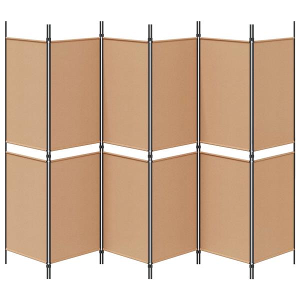 Grote foto vidaxl 6 panelen kamerscherm beige 300 x 180 cm stof huis en inrichting overige huis en inrichting