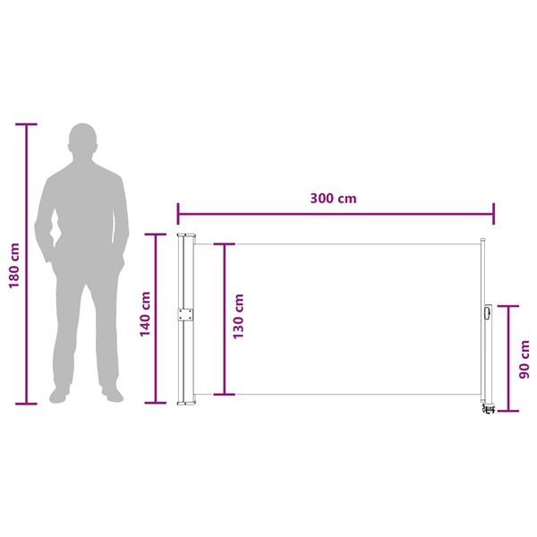 Grote foto vidaxl zijkant luifel 100 polyester ijzer staal tuin en terras overige tuin en terras