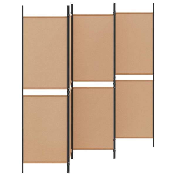 Grote foto vidaxl 5 panel room divider beige 250 x 180 cm stof huis en inrichting overige huis en inrichting