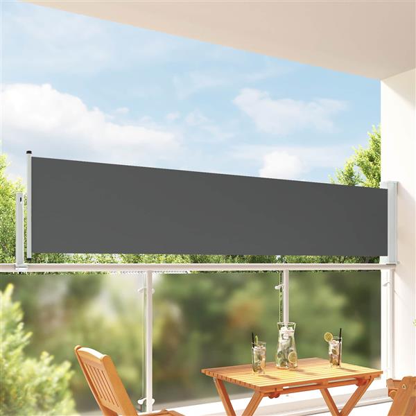 Grote foto vidaxl zijkant luifel 100 polyester ijzer staal tuin en terras overige tuin en terras