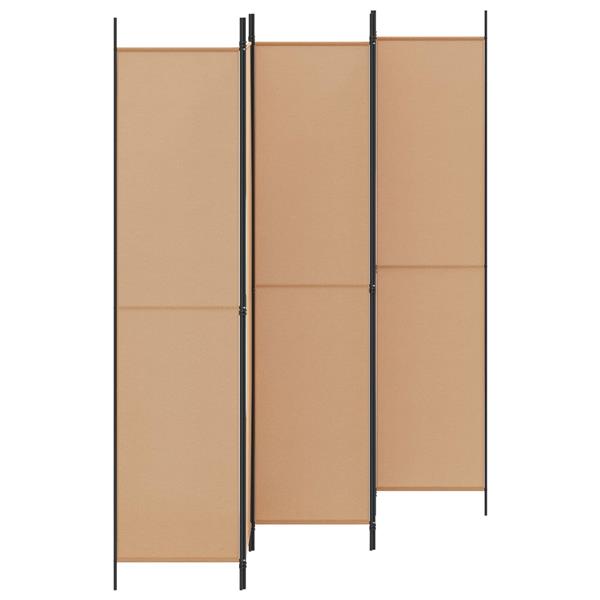 Grote foto vidaxl 5 panel room divider beige 250 x 220 cm stof huis en inrichting overige huis en inrichting