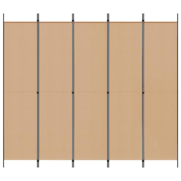Grote foto vidaxl 5 panel room divider beige 250 x 220 cm stof huis en inrichting overige huis en inrichting