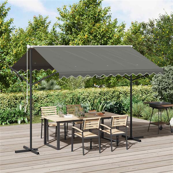 Grote foto vidaxl vrijstaande luifel grijs 3 x 3 m polyester tuin en terras overige tuin en terras