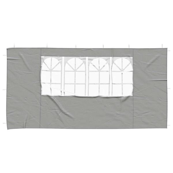Grote foto vidaxl party tent zijwand 2 pcs 400 x 195 cm lichtgrijs pe en staal tuin en terras overige tuin en terras