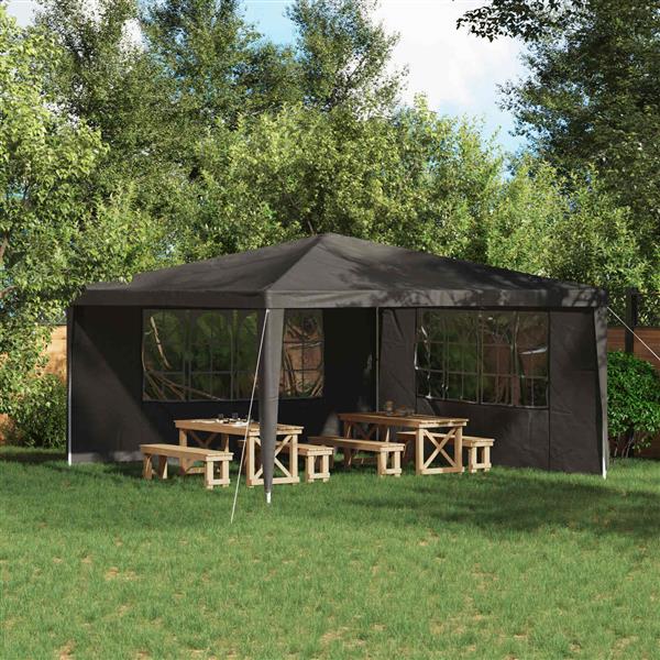 Grote foto vidaxl party tent zijwand 2 pcs 400 x 195 cm antracietkleurig tuin en terras overige tuin en terras