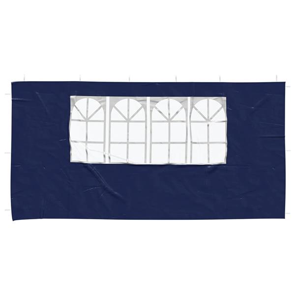 Grote foto vidaxl party tent zijwand 2 pcs 400 x 195 cm blauw pe en staal tuin en terras overige tuin en terras