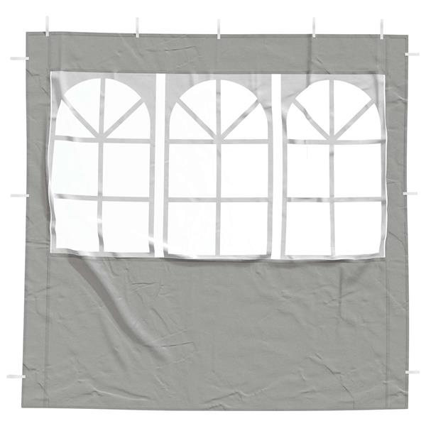 Grote foto vidaxl party tent zijwand 2 pcs 200 x 195 cm lichtgrijs pe en staal tuin en terras overige tuin en terras