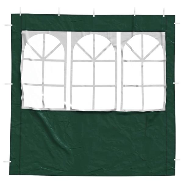 Grote foto vidaxl party tent zijwand 2 pcs 200 x 195 cm groen pe en staal tuin en terras overige tuin en terras