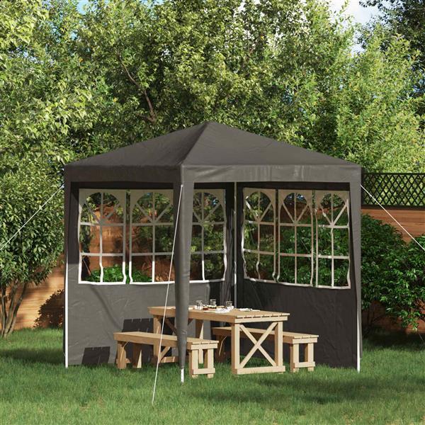 Grote foto vidaxl party tent zijwand 2 pcs 200 x 195 cm antracietkleurig tuin en terras overige tuin en terras