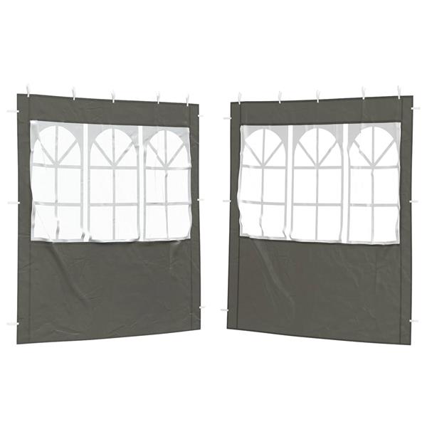 Grote foto vidaxl party tent zijwand 2 pcs 200 x 195 cm antracietkleurig tuin en terras overige tuin en terras