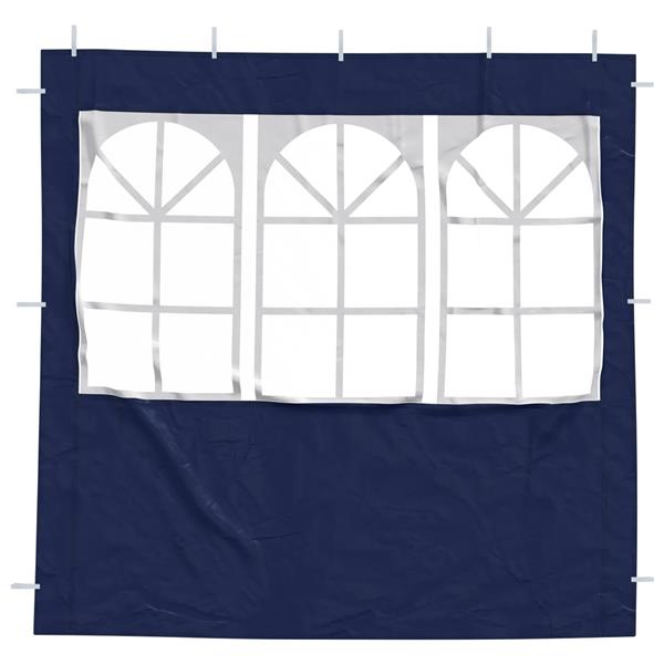 Grote foto vidaxl party tent zijwand 2 pcs 200 x 195 cm blauw pe en staal tuin en terras overige tuin en terras