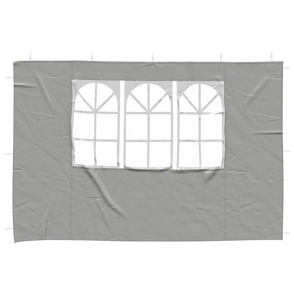 Grote foto vidaxl party tent zijwand 2 pcs 300 x 195 cm lichtgrijs pe en staal tuin en terras overige tuin en terras