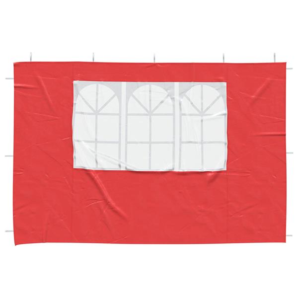 Grote foto vidaxl party tent zijwand 2 pcs 300 x 195 cm rood pe en staal tuin en terras overige tuin en terras