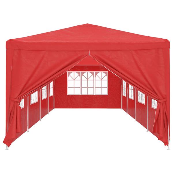 Grote foto vidaxl partytent 1200 x 300 x 255 cm rood pe en staal tuin en terras overige tuin en terras