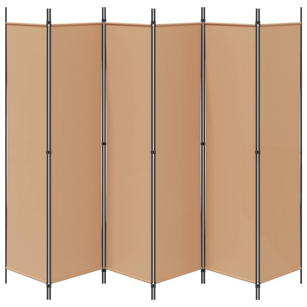 Grote foto vidaxl 6 panelen kamerscherm beige 300 x 200 cm stof huis en inrichting overige huis en inrichting