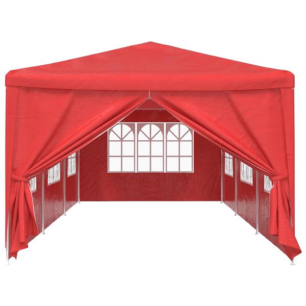 Grote foto vidaxl partytent 900 x 300 x 255 cm rood pe en staal tuin en terras overige tuin en terras