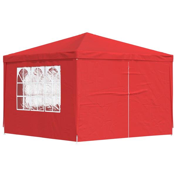 Grote foto vidaxl partytent 300 x 300 x 255 cm rood pe en staal tuin en terras overige tuin en terras
