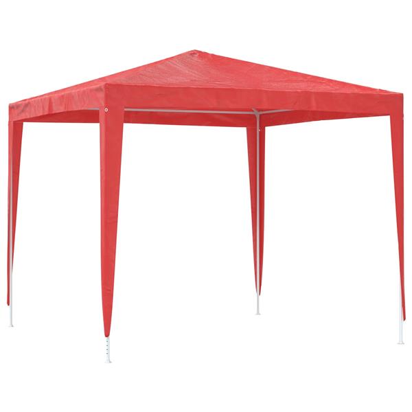 Grote foto vidaxl partytent 250 x 250 x 240 cm rood pe en staal tuin en terras overige tuin en terras