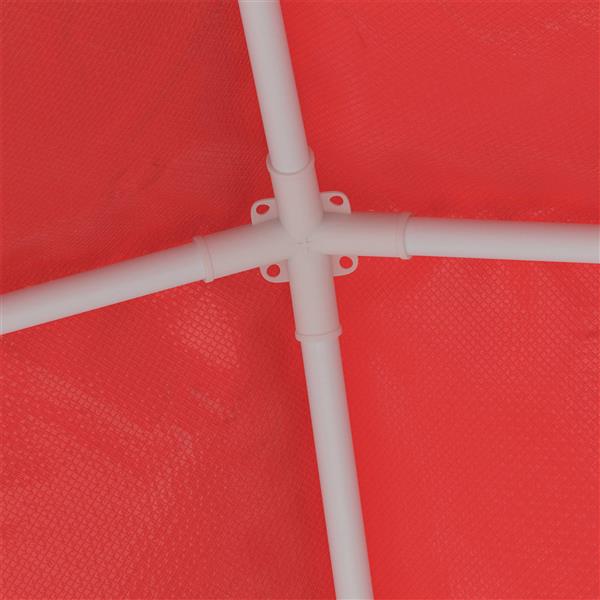 Grote foto vidaxl partytent 250 x 250 x 240 cm rood pe en staal tuin en terras overige tuin en terras